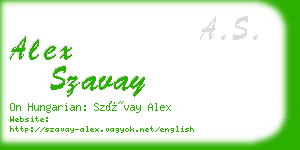 alex szavay business card